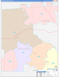 Jefferson Davis ColorCast Wall Map